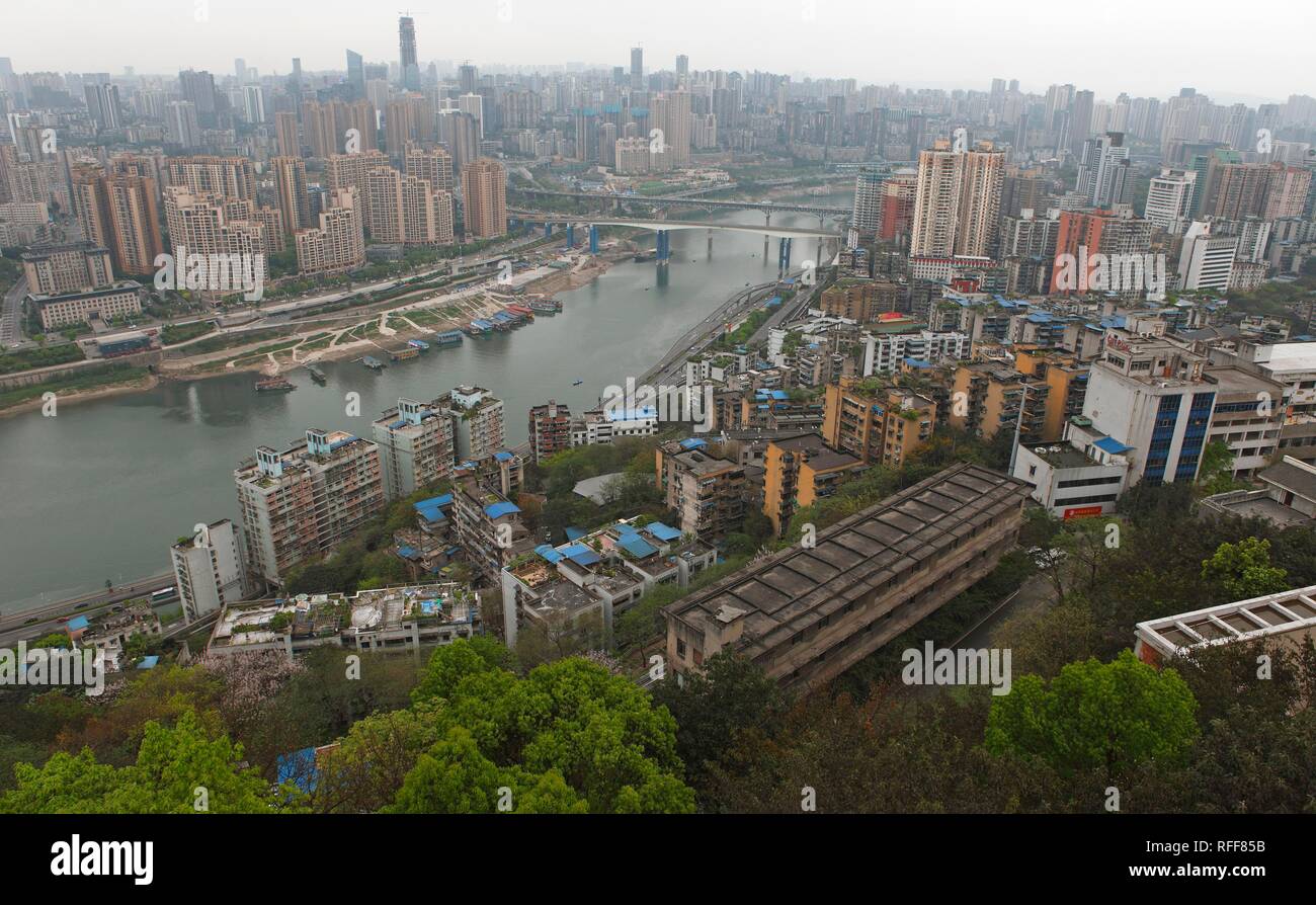 Lo Skyline di Yangtze, Chongqing, Provincia di Chongqing Cina Foto Stock