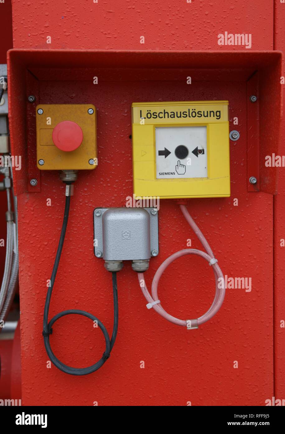 DEU Germania : Gas power station dettaglio. Estintore release | Foto Stock