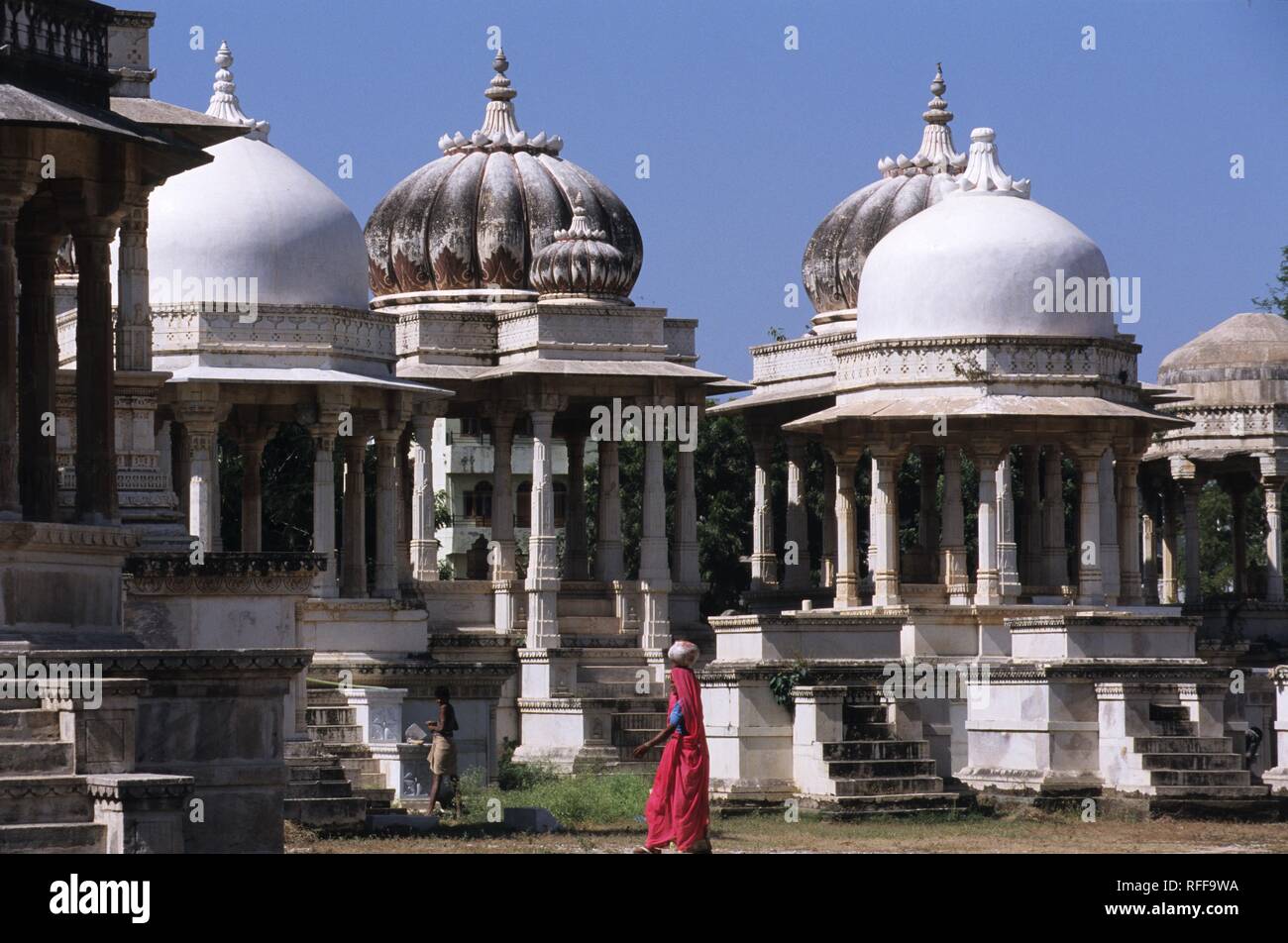 Cenotaphs dei Maharaja, Jaipur, Rajasthan, India Foto Stock