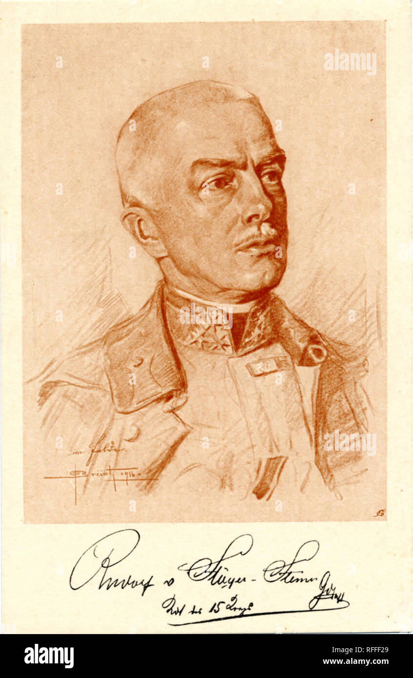 Ritratto di Rudolf Freiherr von Stöger-Steiner Steinstätten (26 Aprile 1861 - 12 Maggio 1921) era un Colonel-General nell'esercito austro-ungarico e servita come ultimo ministro imperiale per la guerra. Cartolina Foto Stock