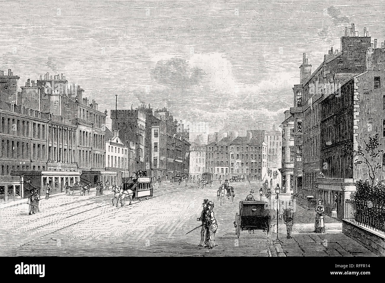Leith Walk, Edimburgo, Scozia, XIX secolo Foto Stock