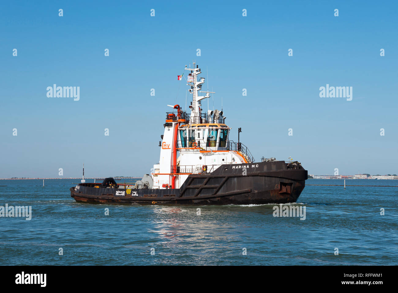 Scialuppa di salvataggio, Venezia, Italia Foto Stock