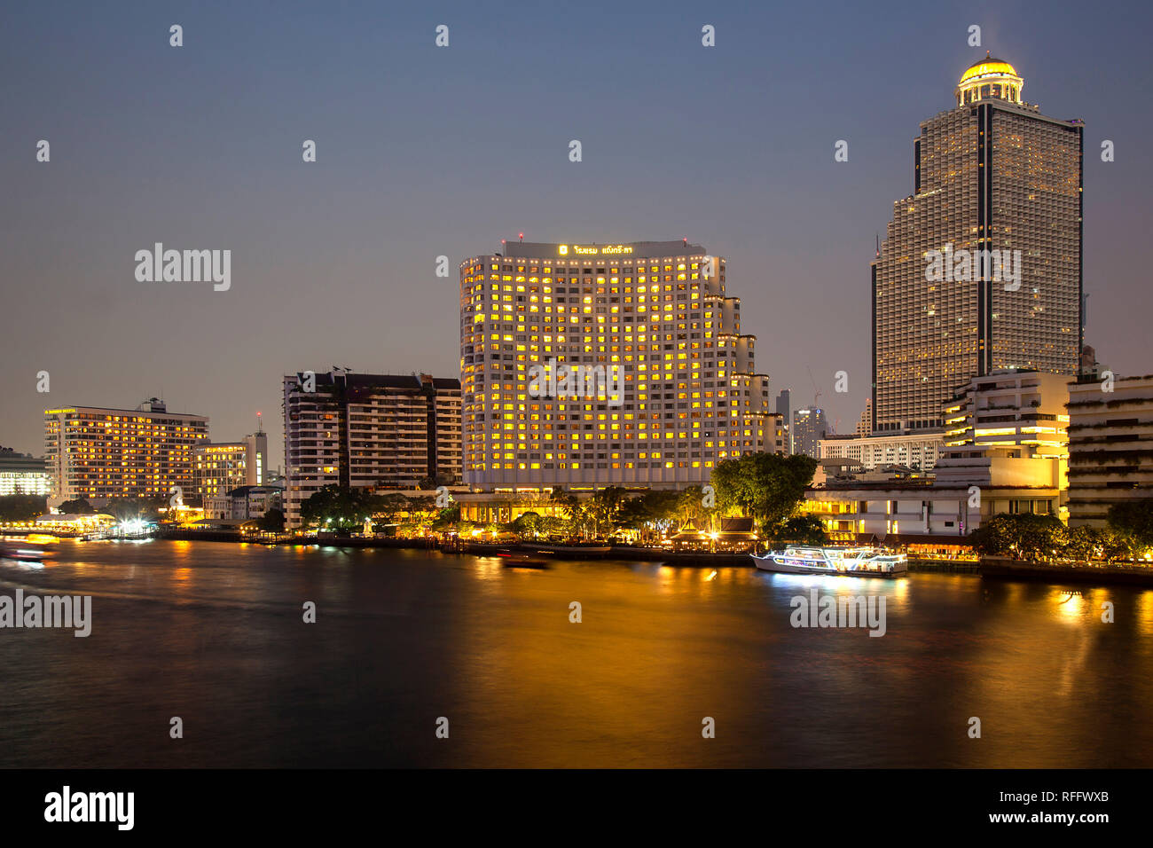 Fiume Chao Praya, Bangkok, Thailandia, Asia Foto Stock