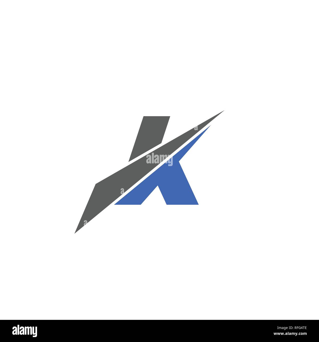 Lettera K logo. creative lettera K di grafica vettoriale il logo design. Illustrazione Vettoriale