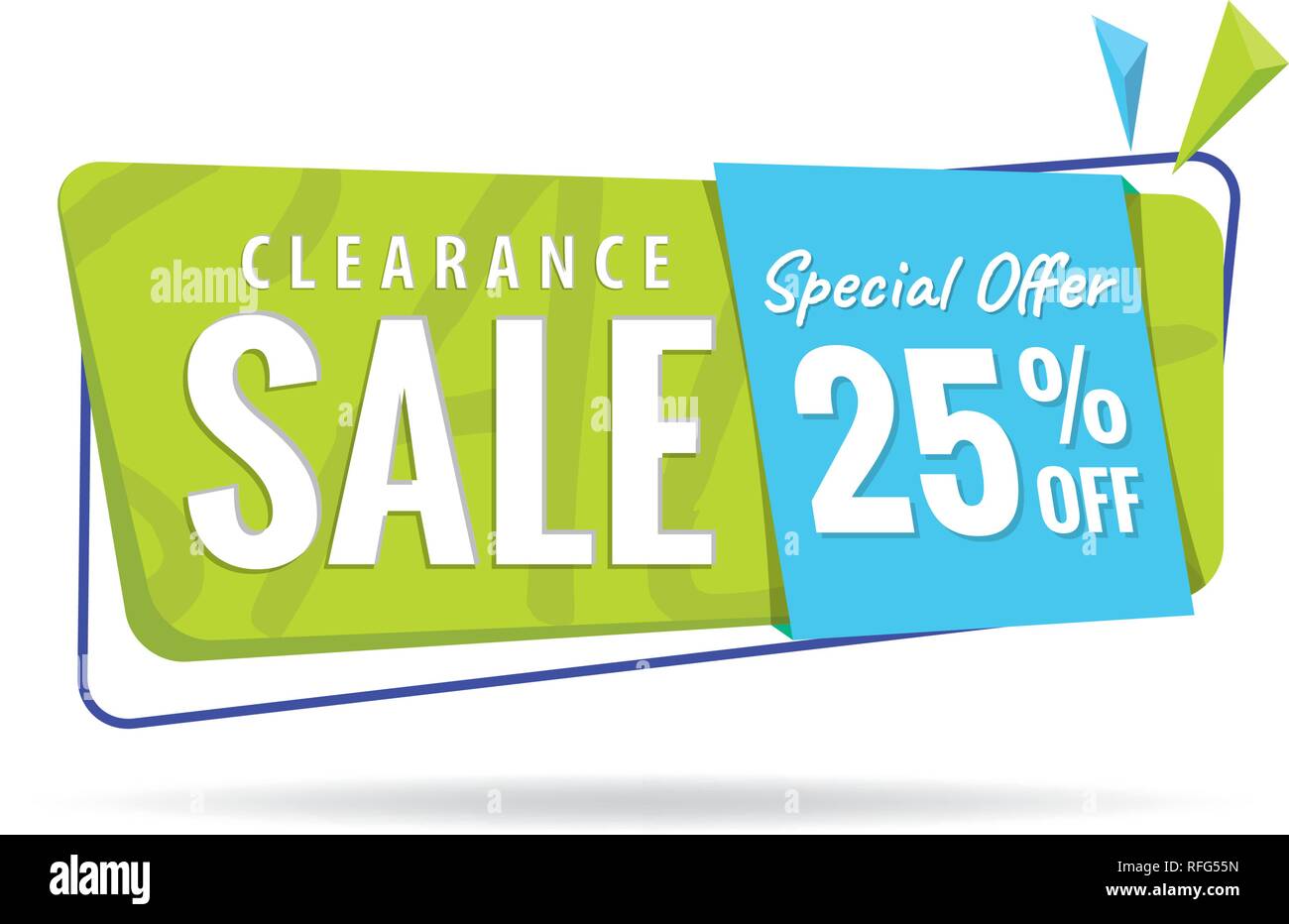 Vol. 2 Vendita di liquidazione verde blu 25 percento voce design per banner o poster. Vendita e sconti concetto. Illustrazione Vettoriale. Illustrazione Vettoriale