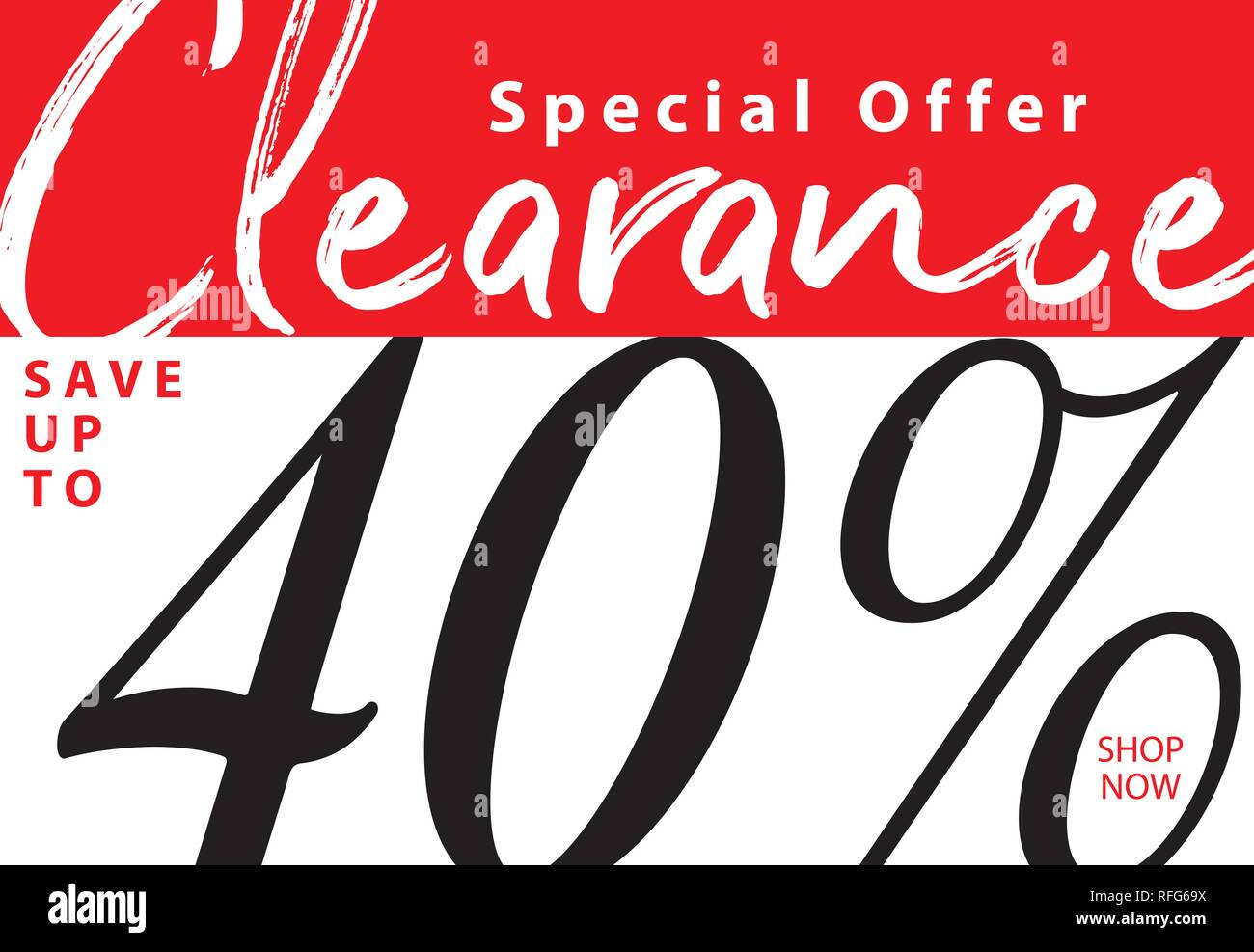 Vol. 5 Vendita di liquidazione il 40 percento voce design per banner o poster. Vendita e sconti concetto. Illustrazione Vettoriale