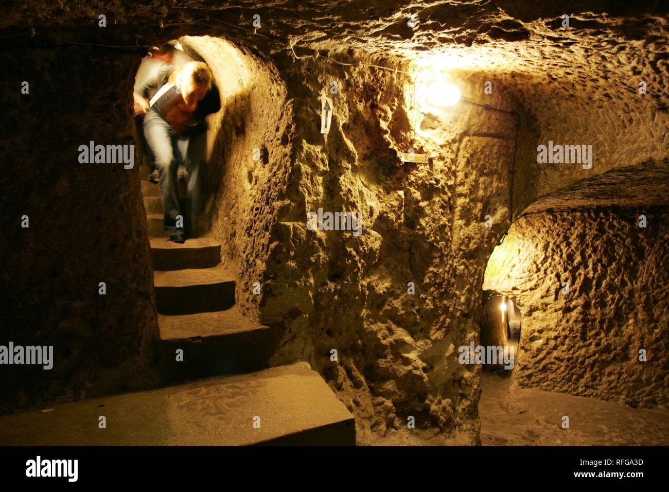 Città sotterranea ovaoren, Cappadocia, Turchia Foto Stock