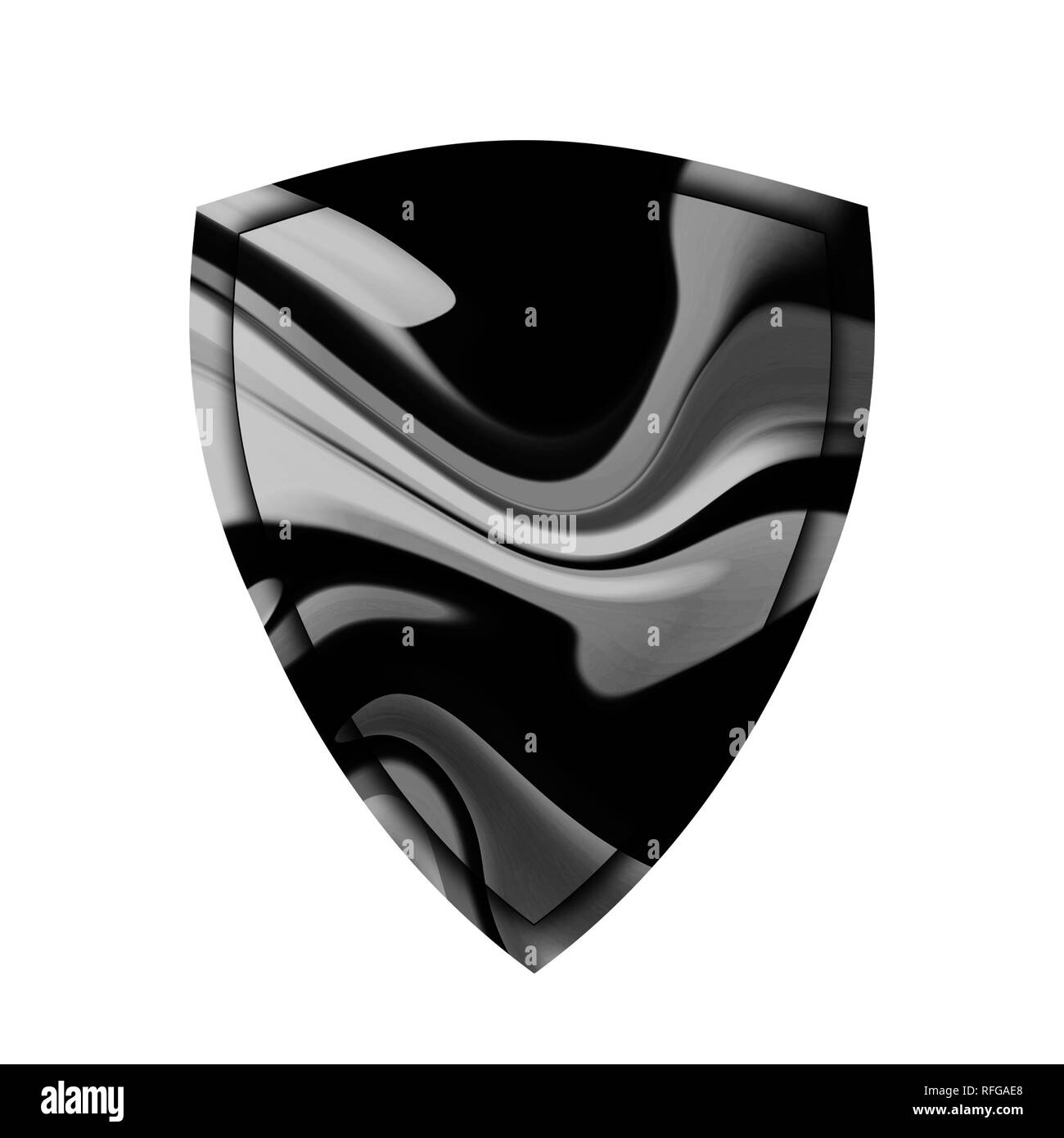 Antica fantasy scudo isolato su sfondo bianco. Concetto scudo per gioco,scheda o app. Foto Stock