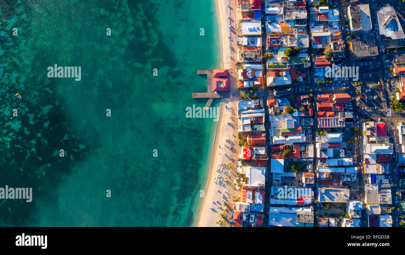 Grande Bay Beach, Philipsburg, Saint Martin isola, St Martin, Sint Maarten Mar dei Caraibi Foto Stock