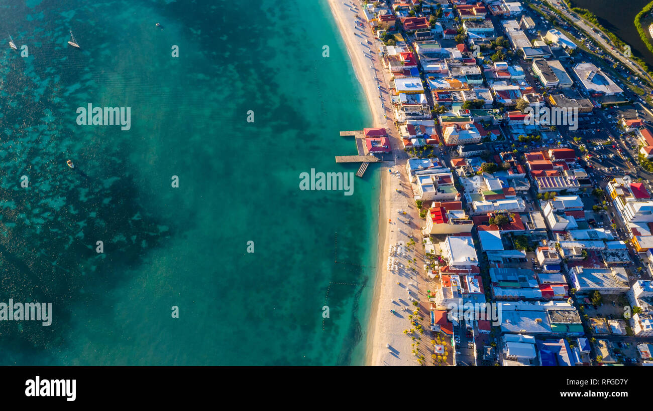 Grande Bay Beach, Philipsburg, Saint Martin isola, St Martin, Sint Maarten Mar dei Caraibi Foto Stock