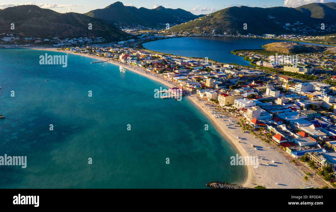 Philipsburg, Saint Martin isola, St Martin, Sint Maarten Mar dei Caraibi Foto Stock