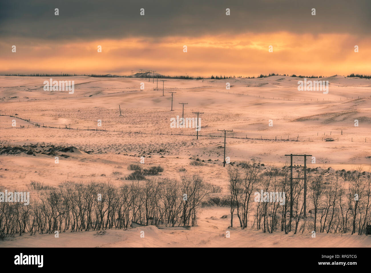 Tundra artica in Islanda. Fotografato da Hotel Laki. Foto Stock