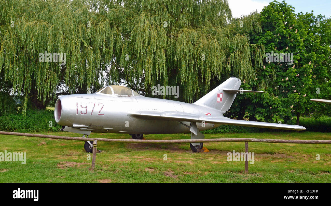 Mikoyan-Gurevich MiG-17 aerei Russi a Norfolk e Suffolk Aviation Museum, Flixton, Suffolk, Regno Unito Foto Stock
