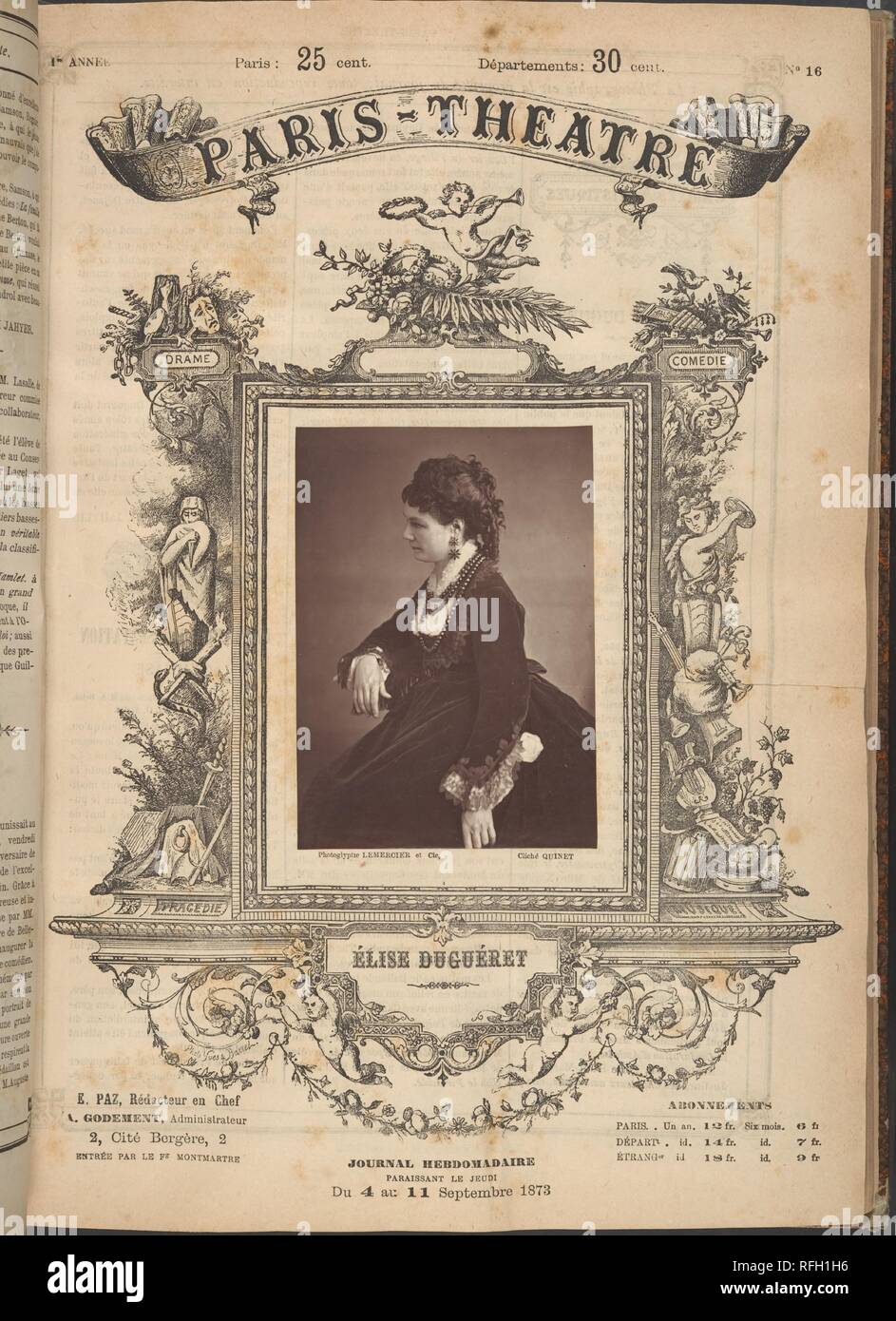 Paris-Théàtre. Artista: Étienne Carjat (francese, Fareins 1828-1906 Parigi); Nadar (francese, Parigi Parigi 1820-1910); Paolo, fils Bacard (francese); Truchelut; Charles Reutlinger (Tedesco, 1816-1881 Karlsruhe Karlsruhe); E. Flamant; Frank; Gaston et Mathieu (francese); Ferdinand Mulnier (francese, attivo 1850s-70s); Ferdinand Mulnier (francese, attivo 1850s-70s); Alphonse J. Liébert (Francese, 1827-1913); Saglio; Emile Bondonneau (francese); Joseph Lemercier (Francese, 1803-1887); Buguet; J. M. Lopez (francese); Ulric Grob (francese); Alexandre Quinet (Francese, nato 1836); J. Tourtin (francese); Émile Tourtin (francese, atto Foto Stock