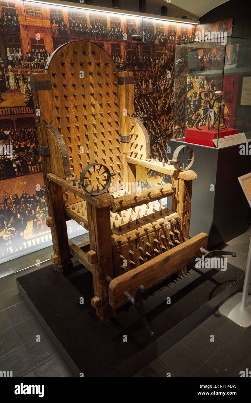 Museo della Tortura Oude Steen Brugge, Belgio, Foltermuseum De Oude Steen Foto Stock