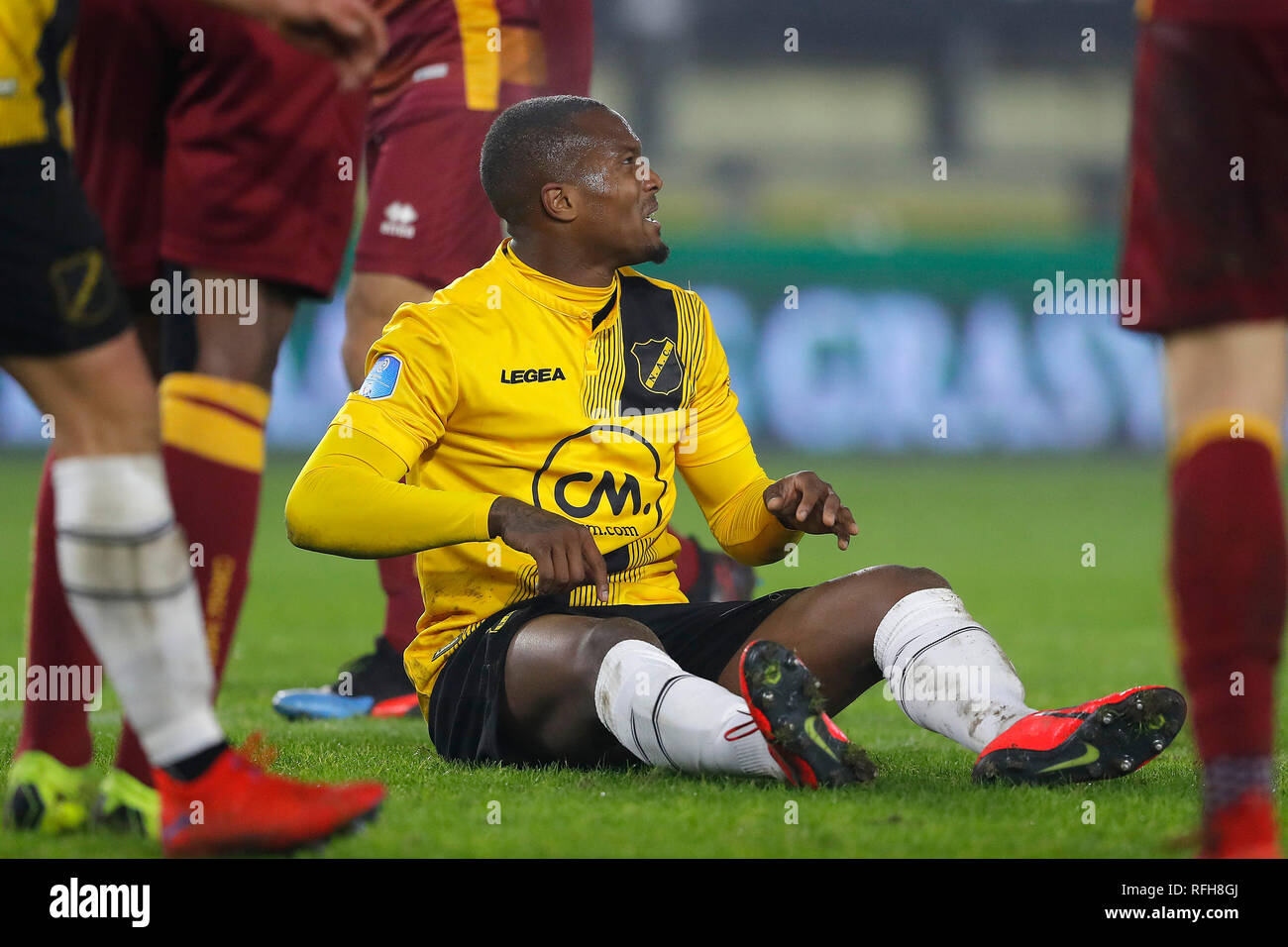 BREDA, Paesi Bassi, 25-01-2019, calcio, NAC Rat Verlegh Stadium, olandese eredivisie, stagione 2018/2019, NAC player Gervane Kastaneer, durante la partita NAC - ADO. Foto Stock
