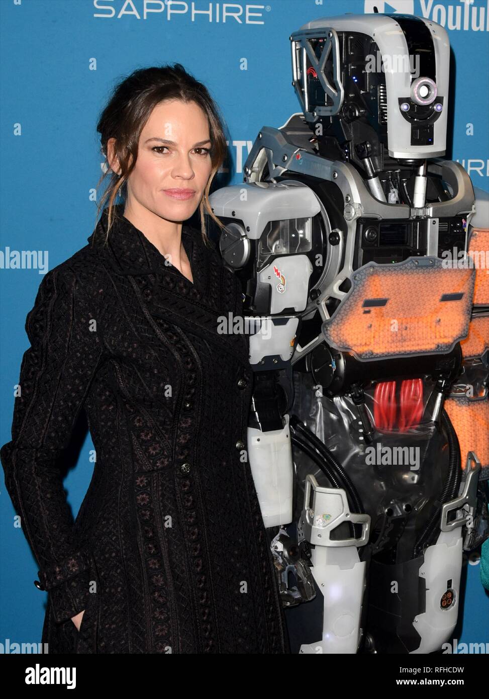 Park City, Utah, Stati Uniti d'America. Il 25 gennaio 2019. Hilary Swank assiste l'io sono madre premiere durante il Sundance Film Festival il 25 gennaio 2019 in Park City, California. Foto: imageSPACE/MediaPunch Credito: MediaPunch Inc/Alamy Live News Foto Stock