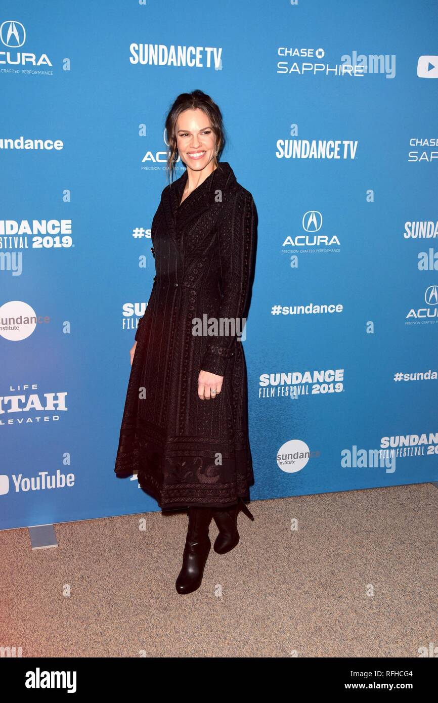 Park City, Utah, Stati Uniti d'America. Il 25 gennaio 2019. Hilary Swank assiste l'io sono madre premiere durante il Sundance Film Festival il 25 gennaio 2019 in Park City, California. Foto: imageSPACE/MediaPunch Credito: MediaPunch Inc/Alamy Live News Foto Stock