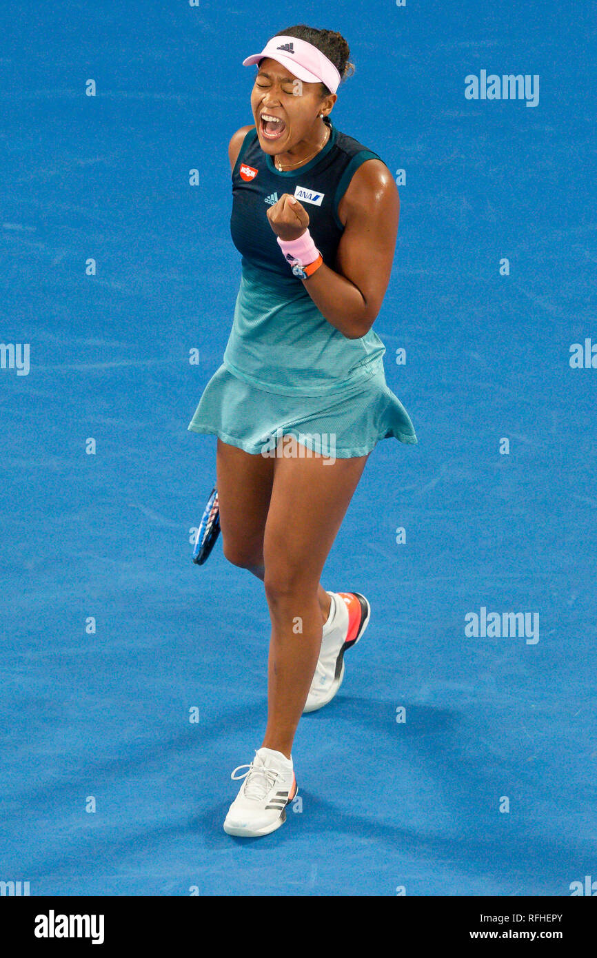 Melbourne, Australia. 26 gen, 2019. Naomi Osaka dal Giappone ha vinto il il titolo femminile al 2019 Australian Open Grand Slam torneo di tennis a Melbourne, Australia, ed è diventato il nuovo numero uno al mondo. Frank Molter/Alamy Live news Foto Stock