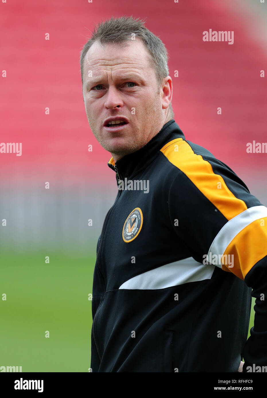 MICHAEL FLYNN, Newport County FC MANAGER, MIDDLESBROUGH FC V NEWPORT COUNTY FC, EMIRATES FA Cup 4TH ROUND, 2019 Foto Stock