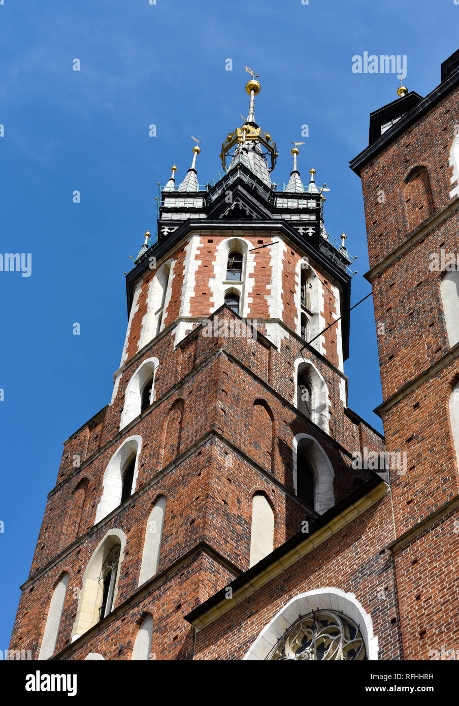 Vista sulla cattedrale chiesa sul colle di Wawel a Cracovia in Polonia Foto Stock