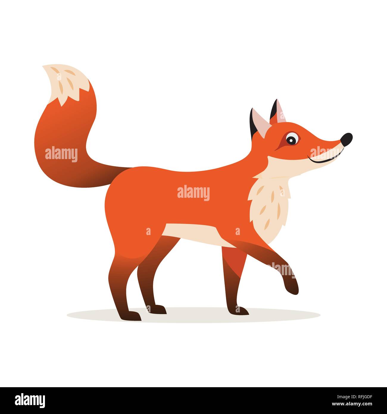Icona della volpe rossa isolato, foresta, foreste animale, Illustrazione Vettoriale