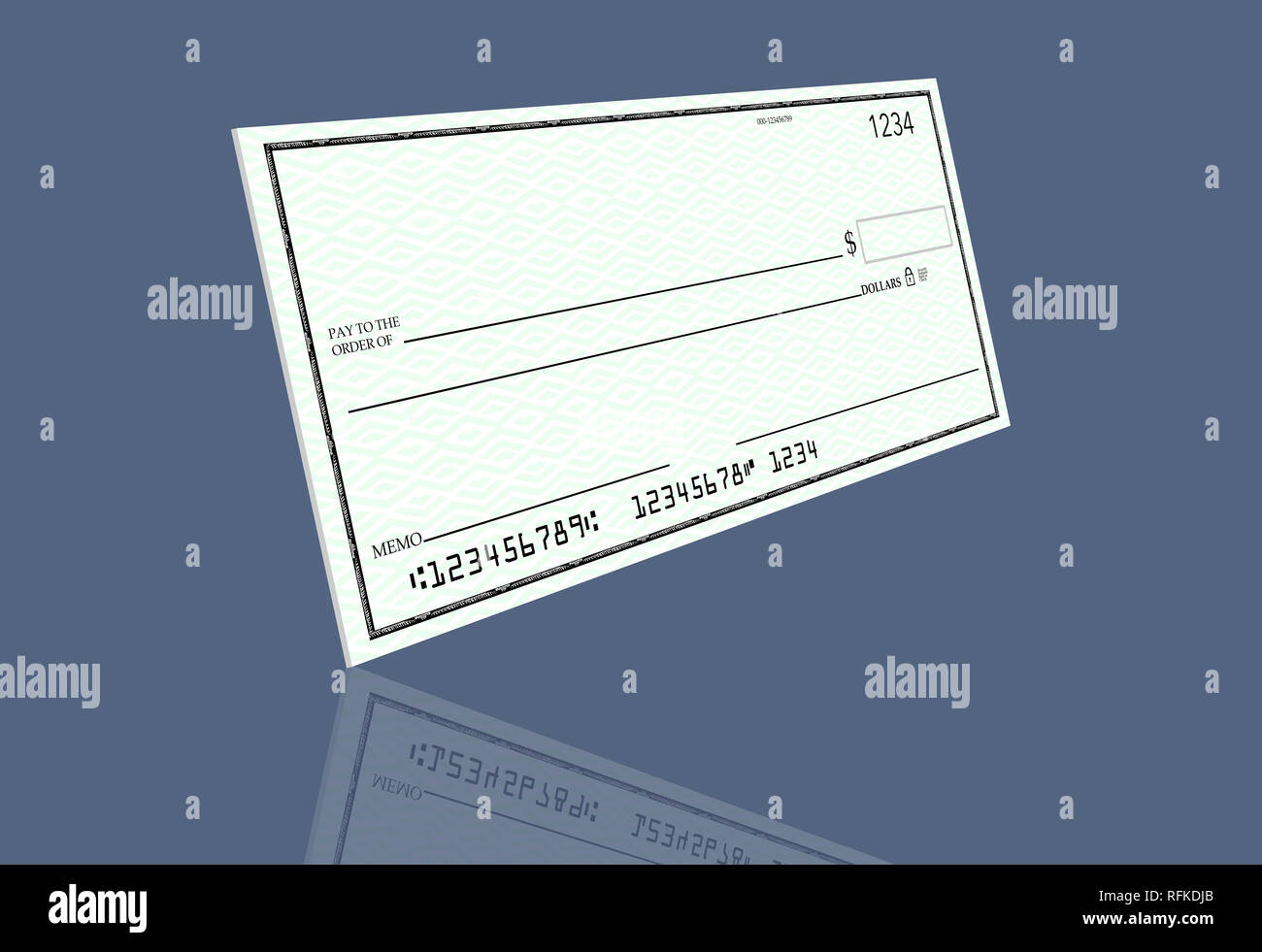 Personal assegni bancari da un singolo controllo account è raffigurata qui. Si tratta di un'illustrazione. Foto Stock