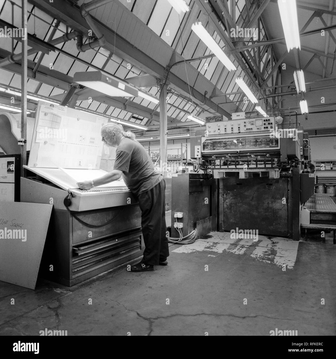 Stampare il pavimento della camera su un quattro stampa a colori Foto Stock