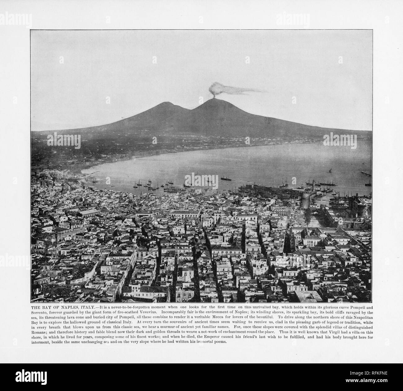 La baia di Napoli, Italia, antichi Fotografia Italiana, 1893 Foto Stock