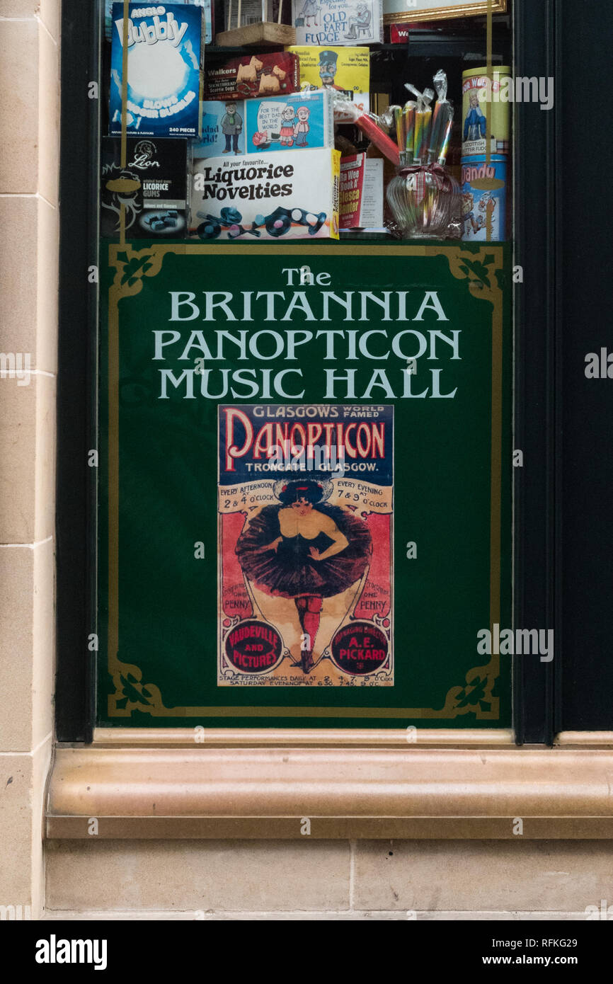 Britannia Panopticon, i mondi più antico sopravvissuto music hall, dove Stan Laurel ha fatto il suo debutto, Trongate, Glasgow, Scotland Regno Unito Foto Stock