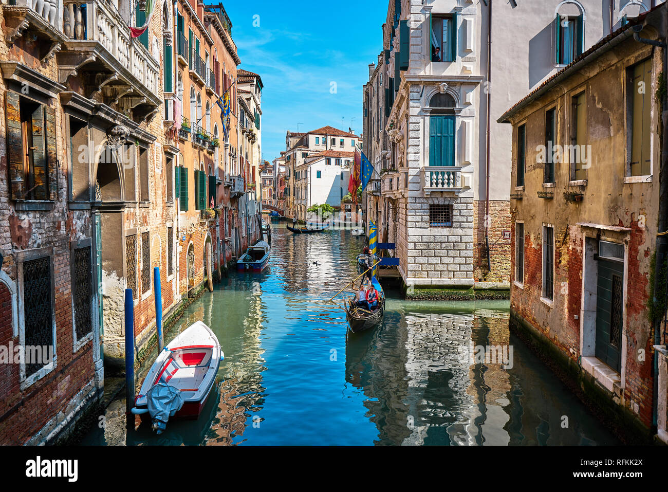 Canali di Venezia, Italia Foto Stock