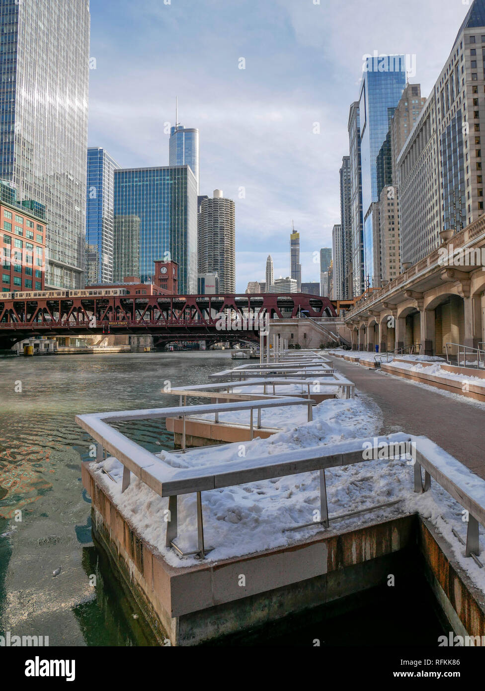 Chicago Riverwalk. Foto Stock