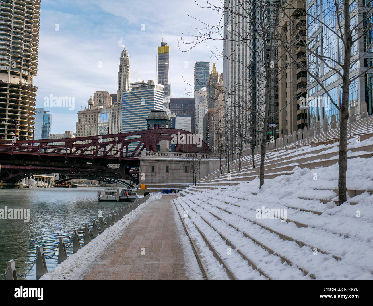 Chicago Riverwalk. Foto Stock