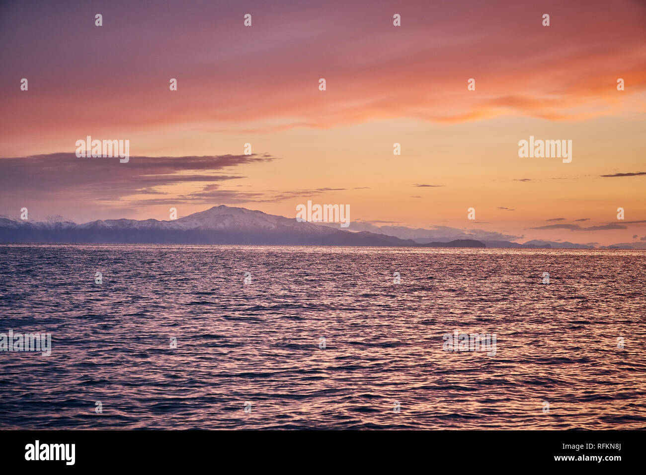 Tramonto sul lago di Van, Turchia Foto Stock