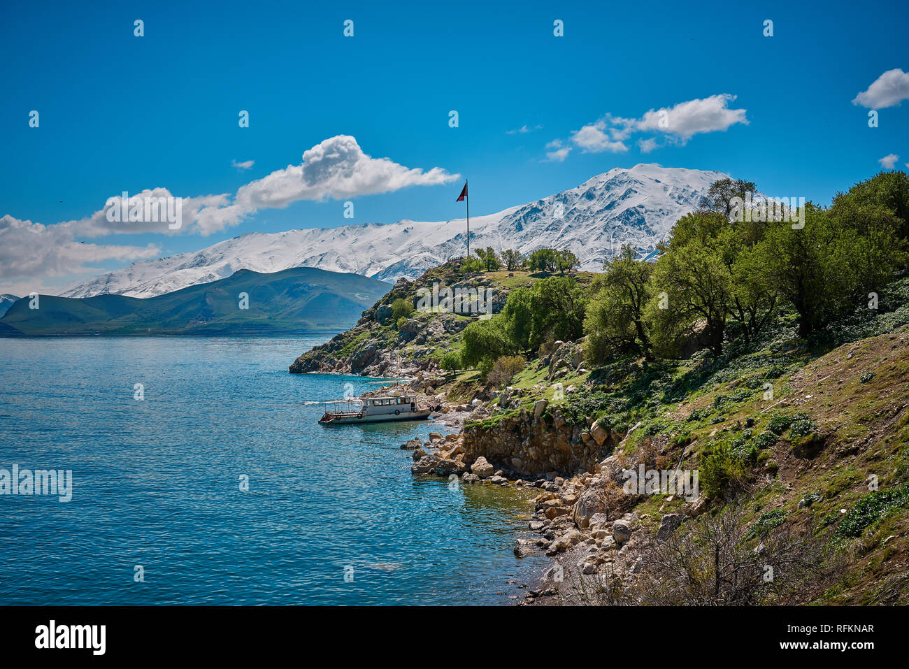 Paesaggio dal lago Van in primavera, Turchia Foto Stock