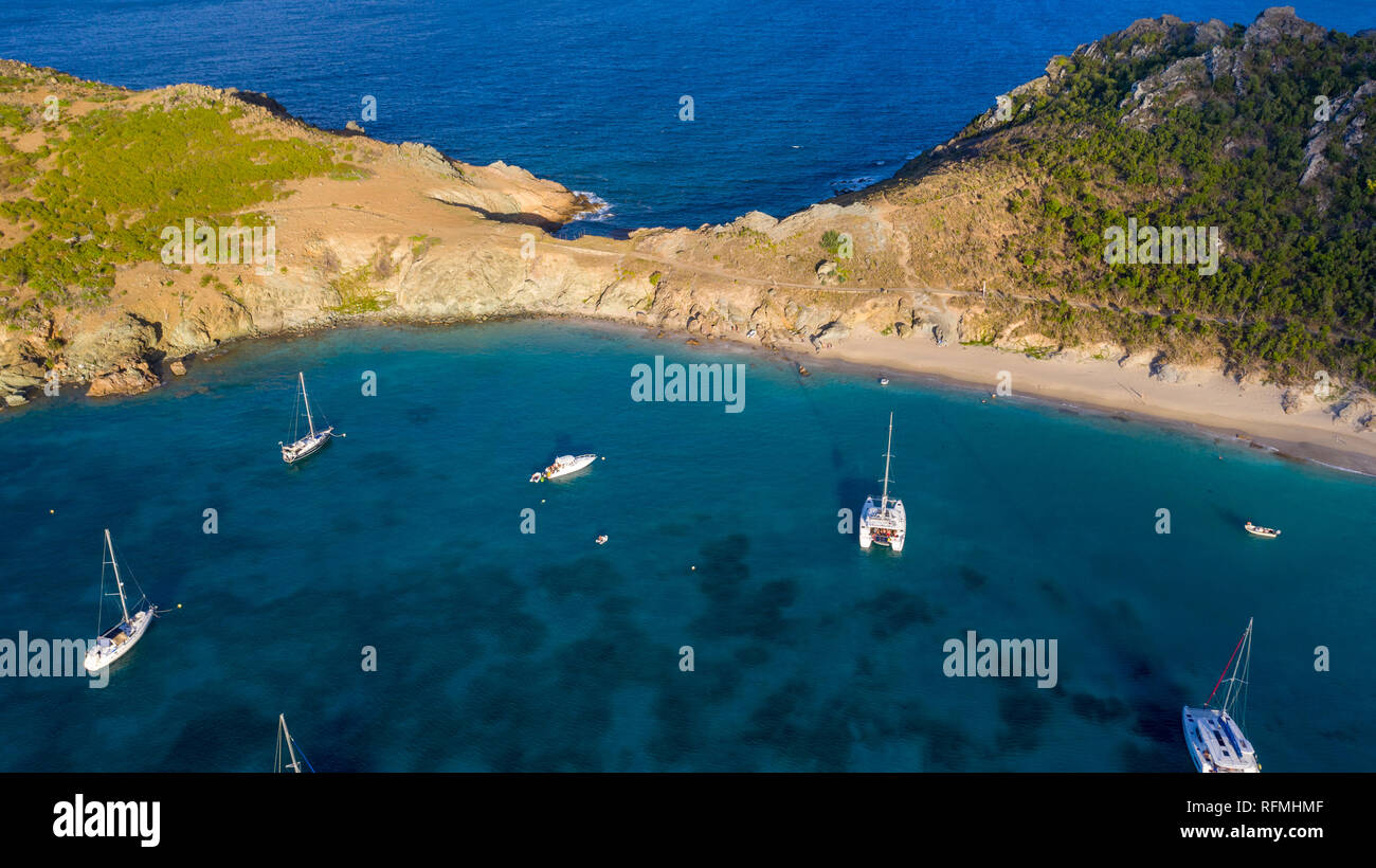 Anse a Colombier, San Bartolomeo o St Barths o St Barts, Mar dei Caraibi Foto Stock