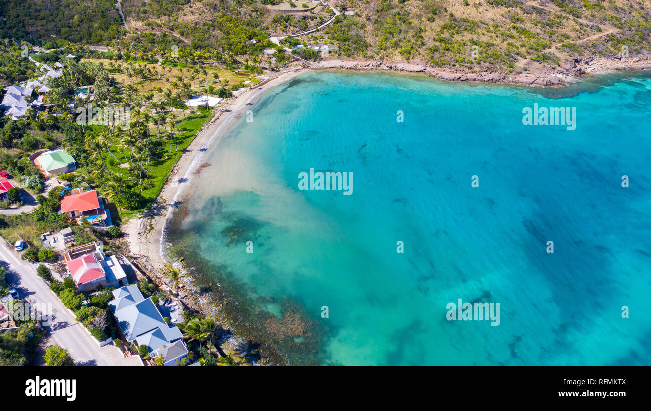 Marigot Beach, San Bartolomeo o St Barths o St Barts, Mar dei Caraibi Foto Stock