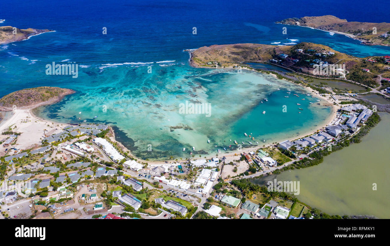 Grand Cul de Sac Beach, San Bartolomeo o St Barths o St Barts, Mar dei Caraibi Foto Stock