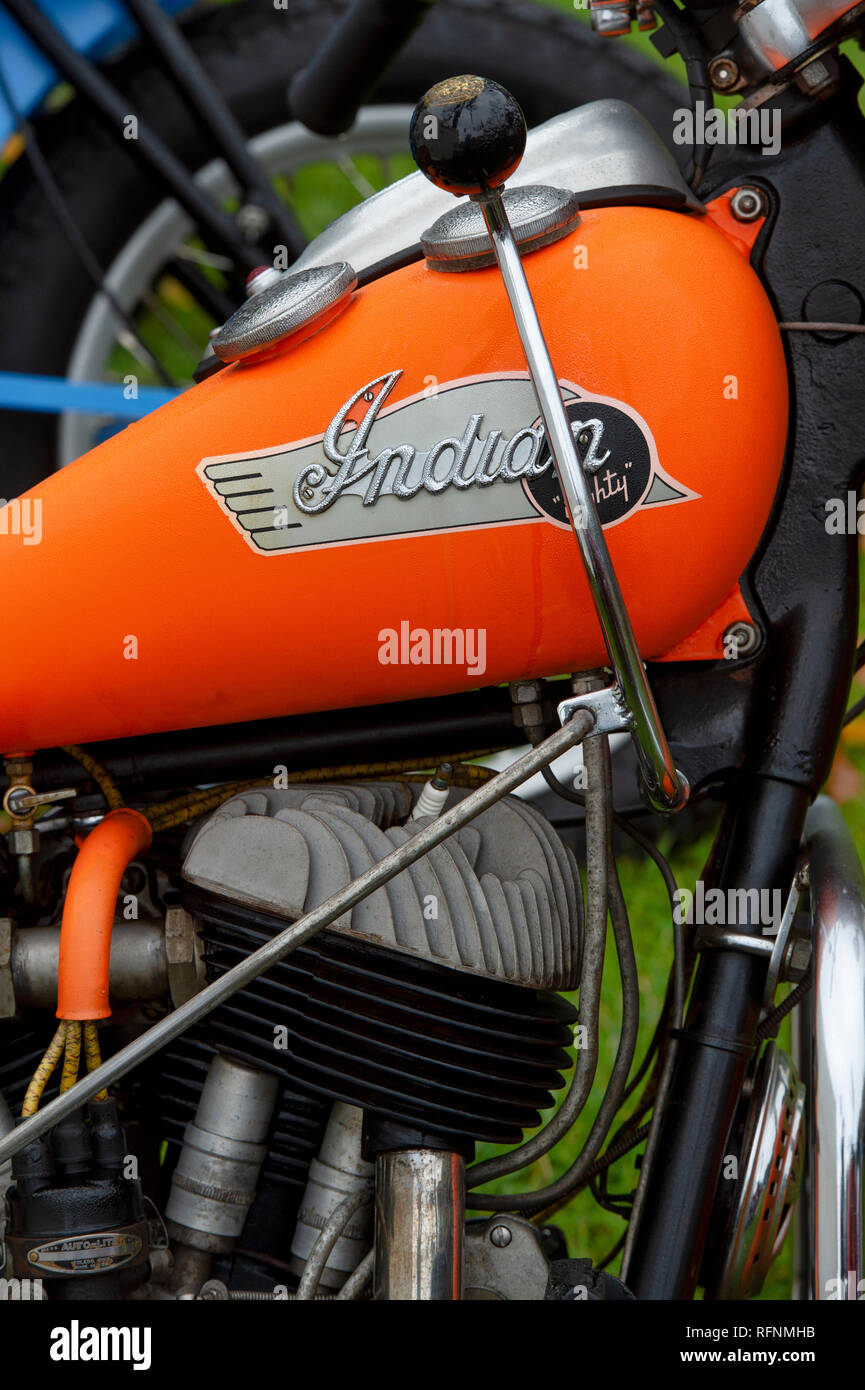 Capo indiano ottanta motocicletta. Classic American Motorcycle Foto Stock