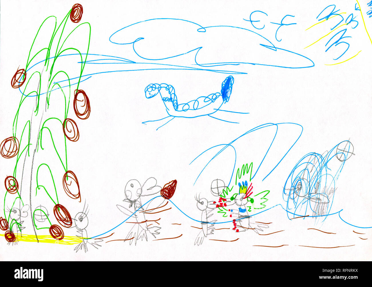 L'Arte per bambini disegno. Foto Stock