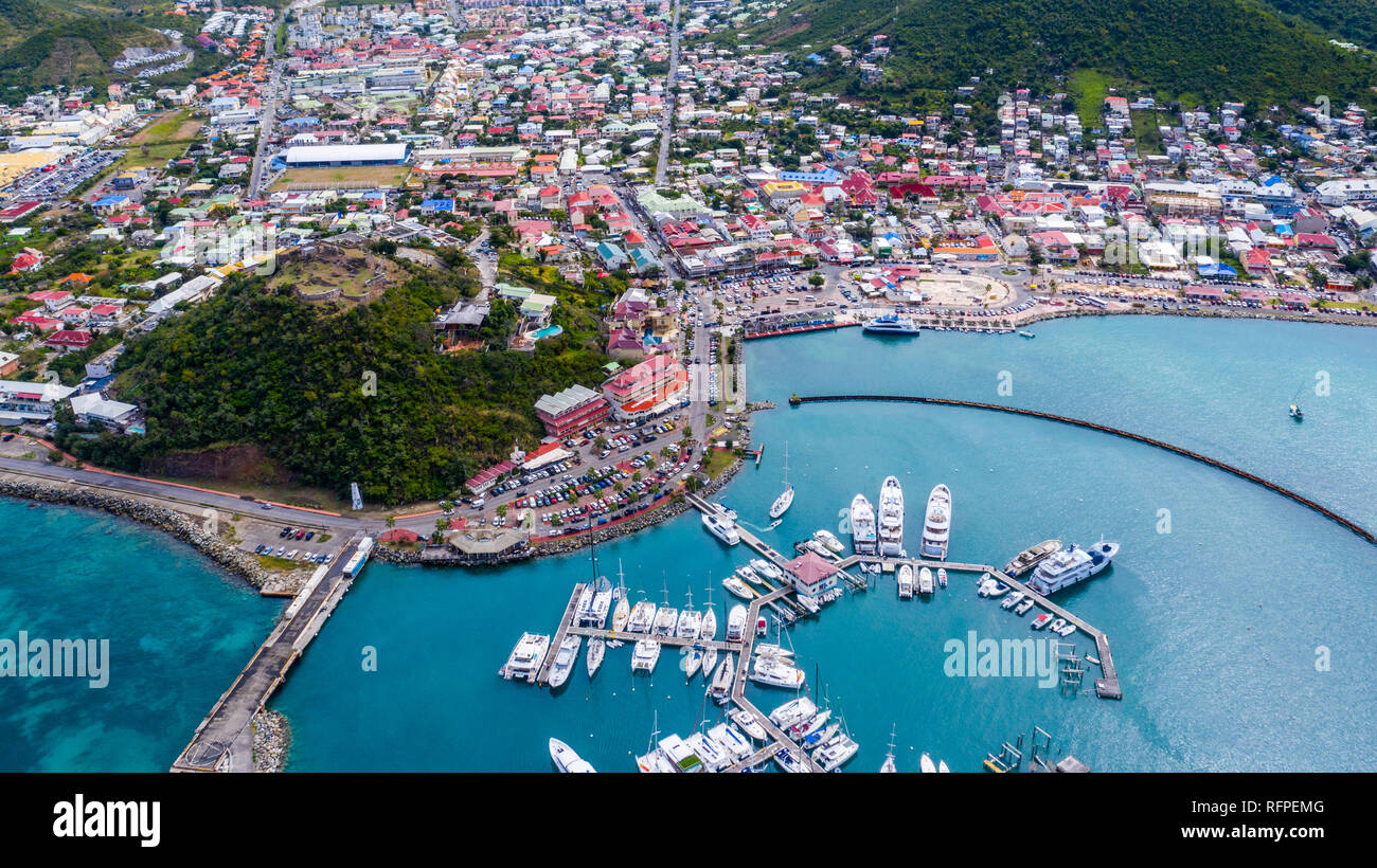 Fort Louis, Marigot, Saint Martin isola, St Martin, Sint Maarten Mar dei Caraibi Foto Stock