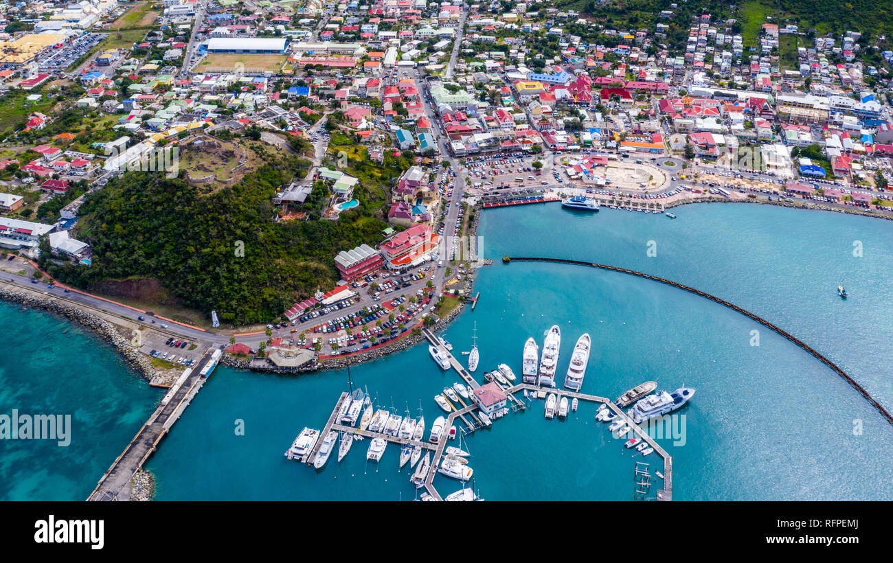 Fort Louis, Marigot, Saint Martin isola, St Martin, Sint Maarten Mar dei Caraibi Foto Stock