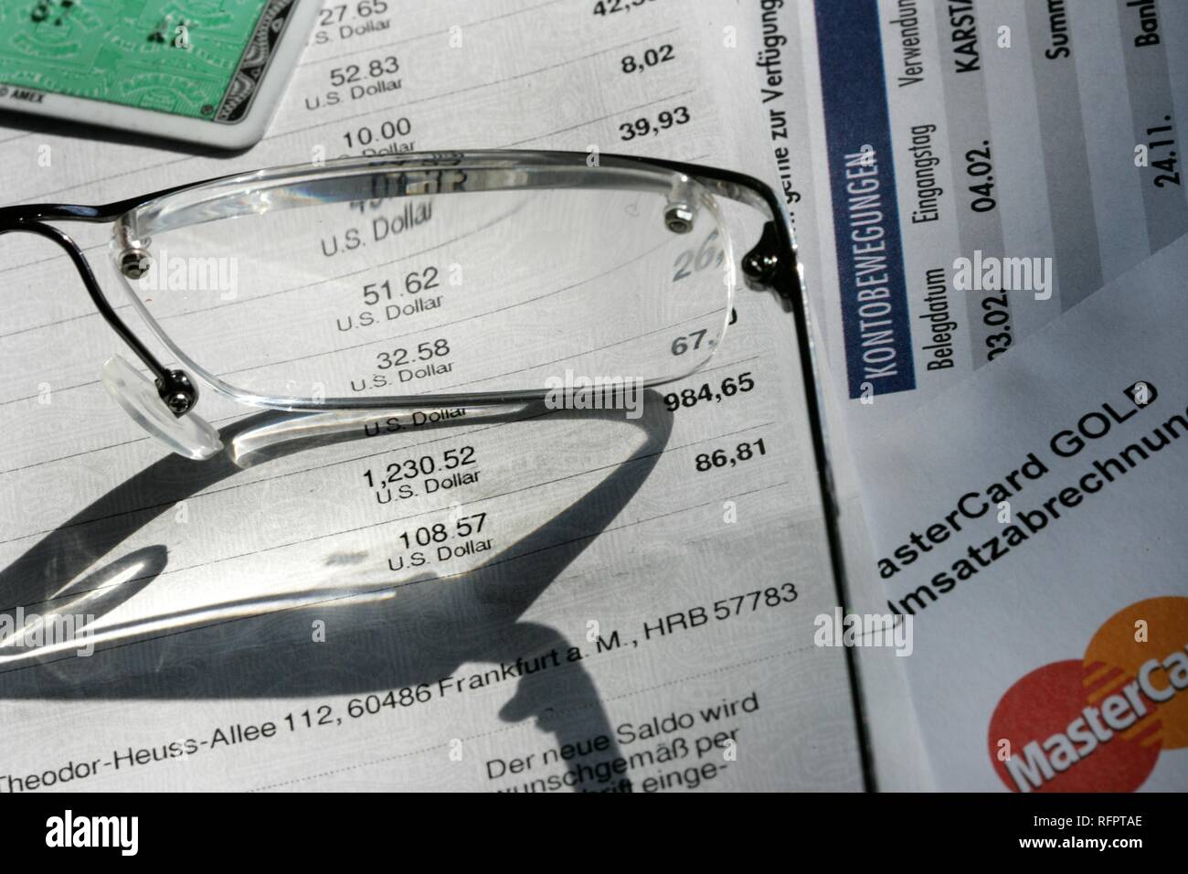 DEU, Germania : mensile carta di credito fattura. Simbolici economia foto Foto Stock