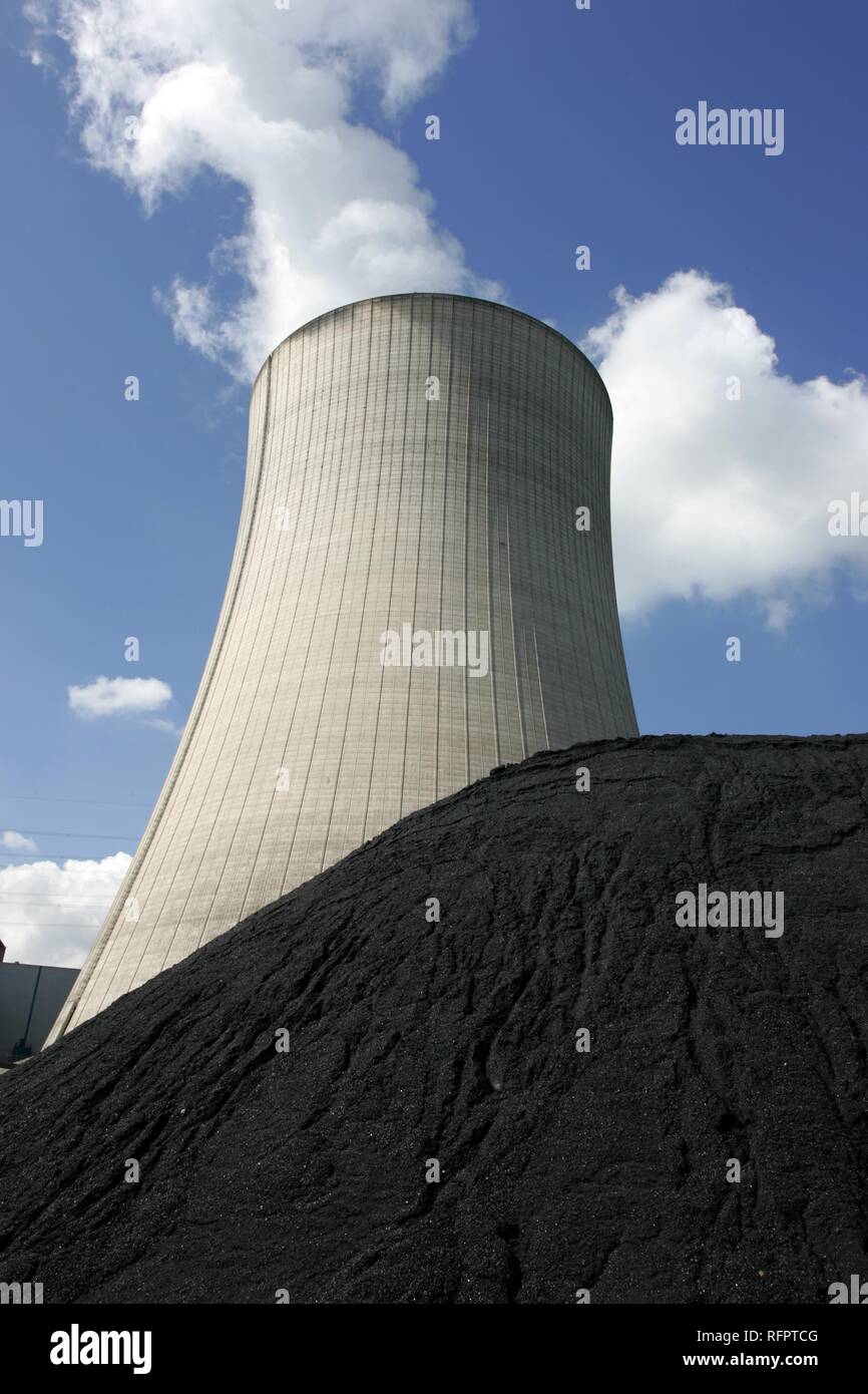 DEU, Germania, Voerde: carbon fossile stazine potenza di STEAG power company. Torre di raffreddamento. Foto Stock