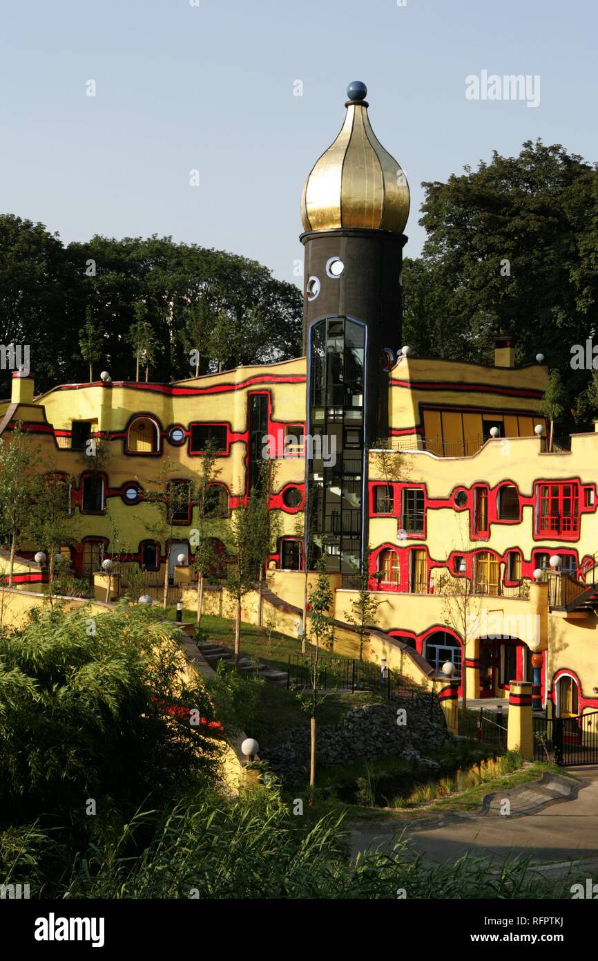 DEU, Germania, Essen : Ronald McDonald casa Hundertwasser Essen. Una casa temporanea per famiglie di malati gravi bambini, chi sono Foto Stock