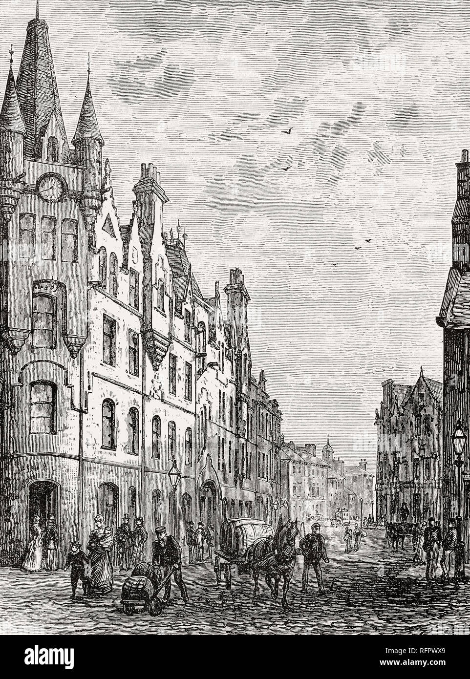 Bernard Street, Leith, Edimburgo, Scozia, XIX secolo Foto Stock