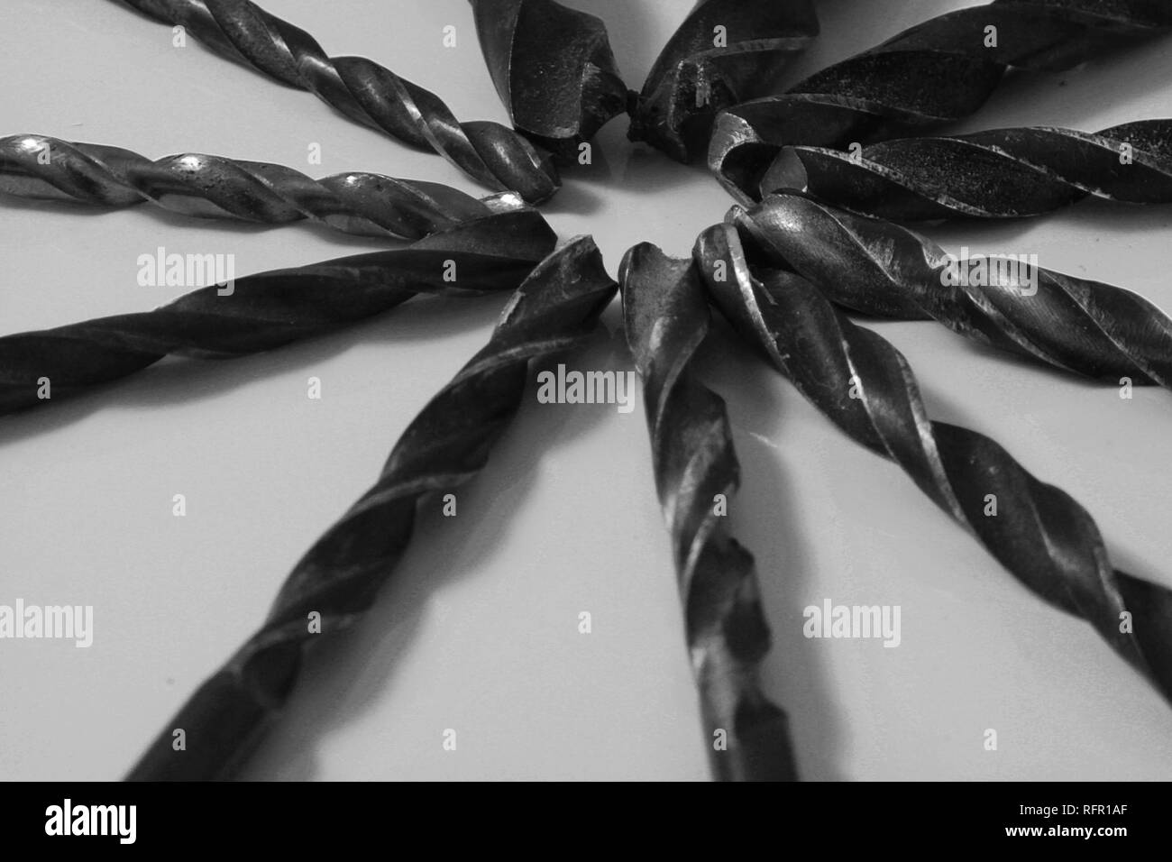 Punte da trapano di diverse dimensioni Foto Stock