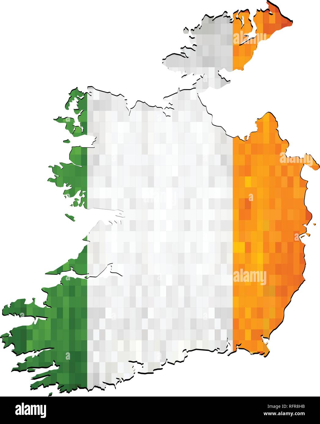 Grunge Irlanda mappa con bandiera interno - Illustrazione Illustrazione Vettoriale