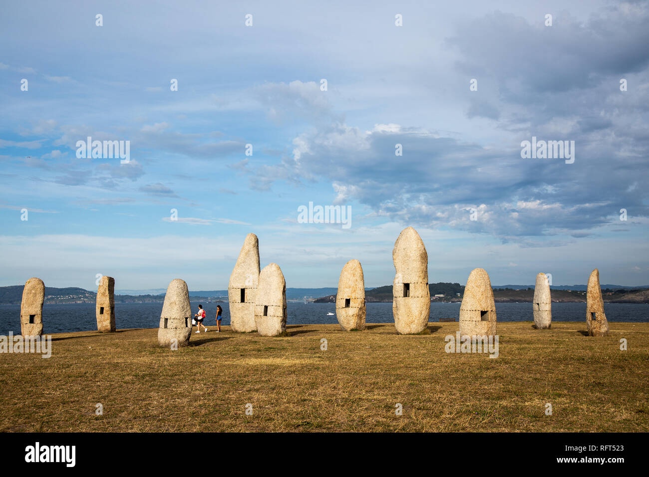 Menhires in A Coruña, Galizia, Spagna Foto Stock