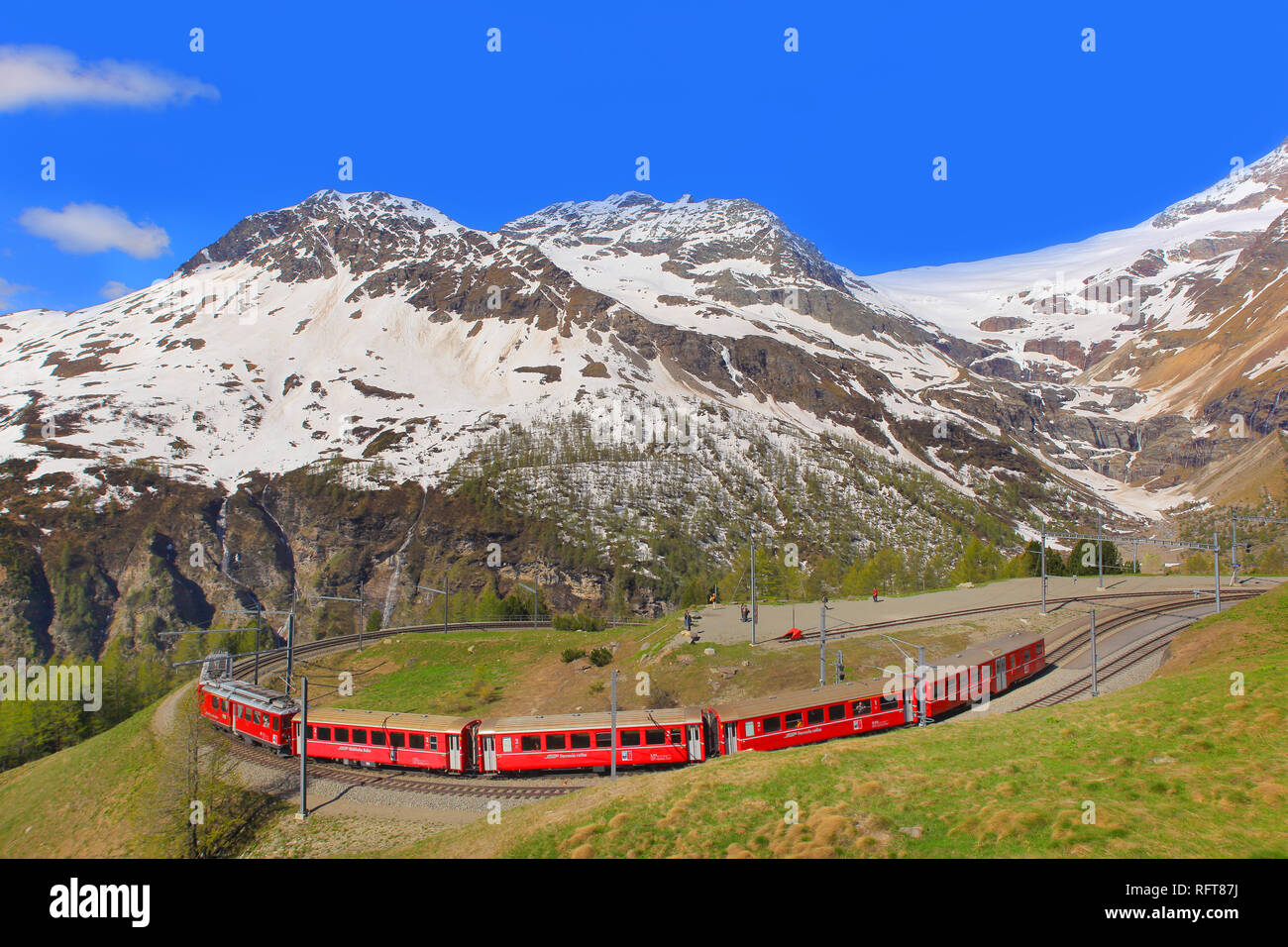 Alp Grum Stazione, Canton Grigioni (Grigioni), Svizzera, Europa Foto Stock